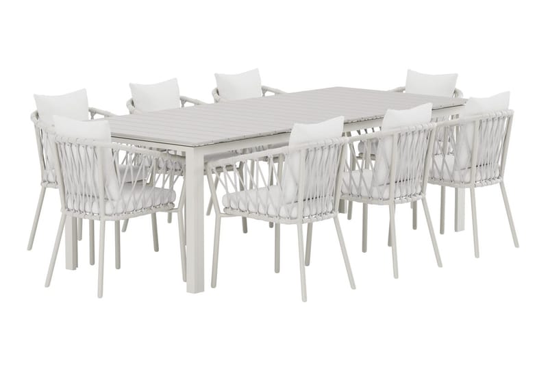 Rektangulärt matbord Levels 229 cm Utomhus med 8 Matstol Linos - Utemöbler - Utegrupp - Matgrupp utomhus