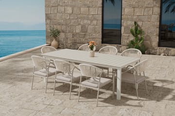 Rektangulärt matbord Levels 229 cm Utomhus med 8 Matstol Paros - Utemöbler - Utegrupp - Matgrupp utomhus