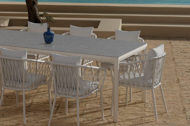 Rektangulärt Matbord Lino 220 cm Utomhus med 6 Matstol Linos - Utemöbler - Utegrupp - Matgrupp utomhus