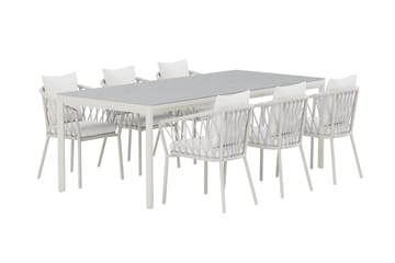 Rektangulärt Matbord Lino 220 cm Utomhus med 6 Matstol Linos - Utemöbler - Utegrupp - Matgrupp utomhus