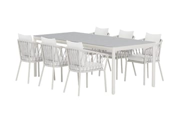 Rektangulärt Matbord Lino 220 cm Utomhus med 6 Matstol Linos - Utemöbler - Utegrupp - Matgrupp utomhus