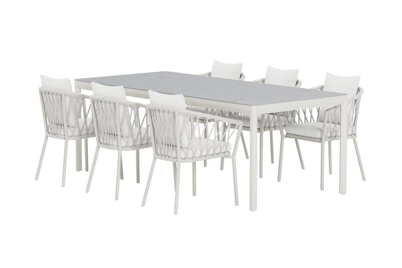 Rektangulärt Matbord Lino 220 cm Utomhus med 6 Matstol Linos - Utemöbler - Utegrupp - Matgrupp utomhus