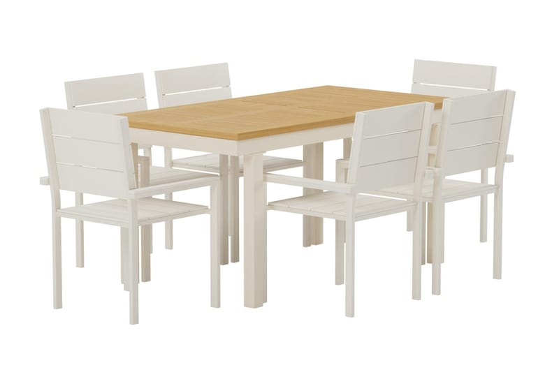 Rektangulärt matbord Panama 160 cm Utomhus med 6 Matstol Levels - Utemöbler - Utegrupp - Matgrupp utomhus