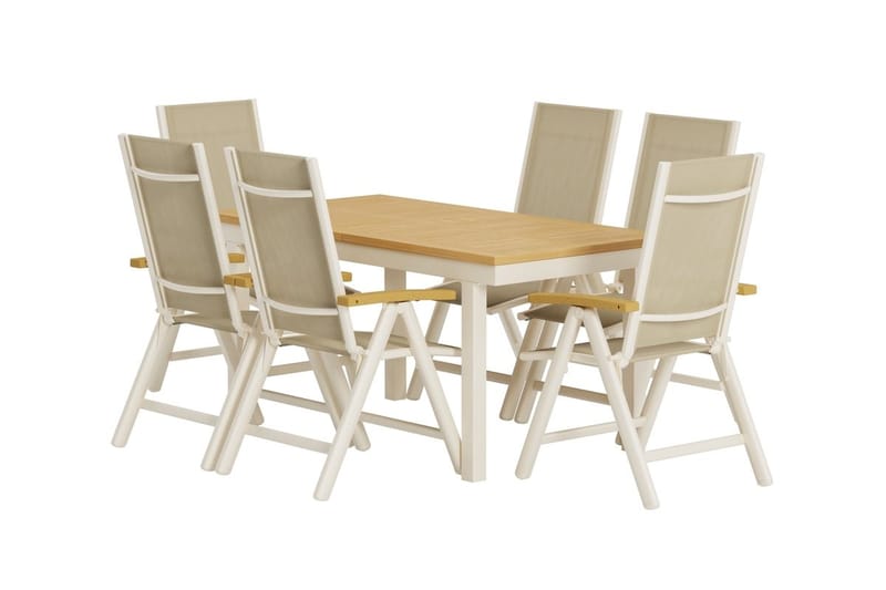Rektangulärt matbord Panama 160 cm Utomhus med 6 Matstol Panama - Utemöbler - Utegrupp - Matgrupp utomhus