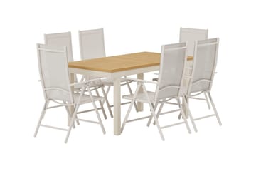 Rektangulärt matbord Panama 160 cm Utomhus med 6 Break Karmstol - Utemöbler - Utegrupp - Matgrupp utomhus