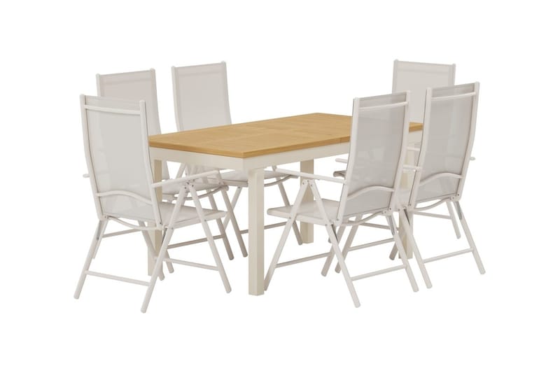 Rektangulärt matbord Panama 160 cm Utomhus med 6 Break Karmstol - Utemöbler - Utegrupp - Matgrupp utomhus