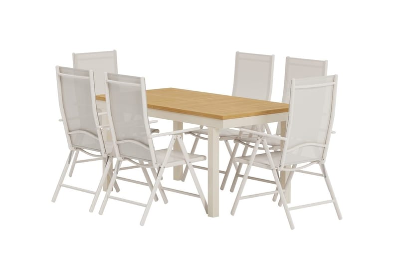 Rektangulärt matbord Panama 160 cm Utomhus med 6 Break Karmstol - Utemöbler - Utegrupp - Matgrupp utomhus