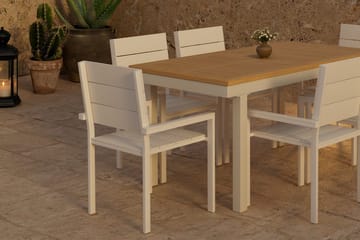 Rektangulärt matbord Panama 160 cm Utomhus med 6 Matstol Levels - Utemöbler - Utegrupp - Matgrupp utomhus