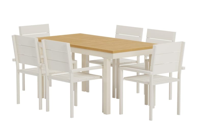 Rektangulärt matbord Panama 160 cm Utomhus med 6 Matstol Levels - Utemöbler - Utegrupp - Matgrupp utomhus