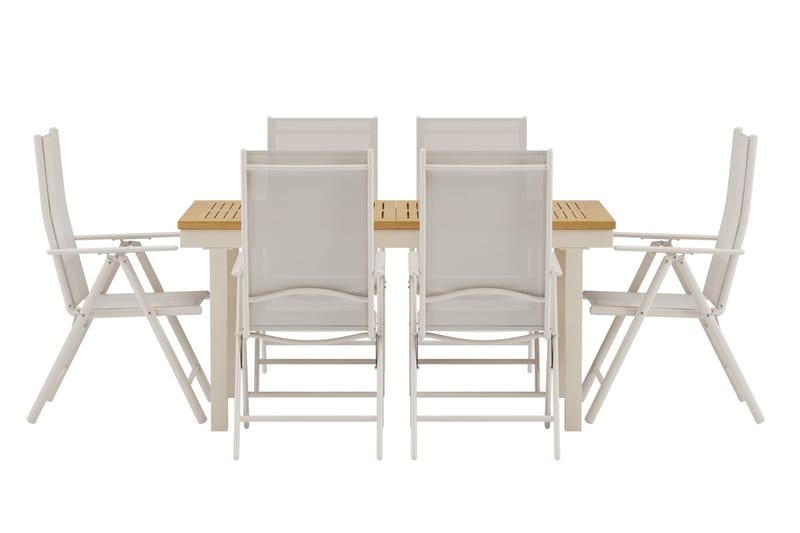 Rektangulärt matbord Panama 160 cm Utomhus med 6 Break Karmstol - Utemöbler - Utegrupp - Matgrupp utomhus