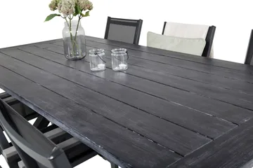 Rives Matgrupp Utomhus 200cm + 6 Parma Karmstolar - Svart - Utemöbler - Utegrupp - Matgrupp utomhus