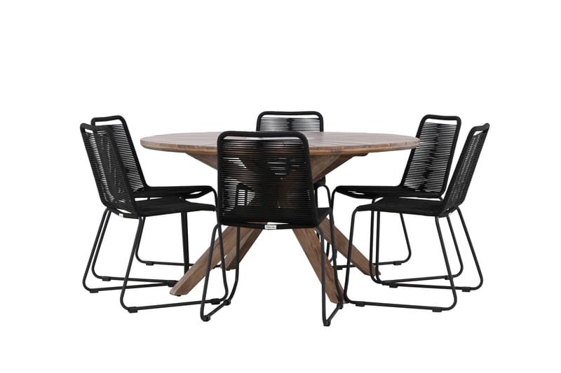 Rosario Matgrupp Utomhus + 6 Utestolar - Brun - Utemöbler - Utegrupp - Matgrupp utomhus