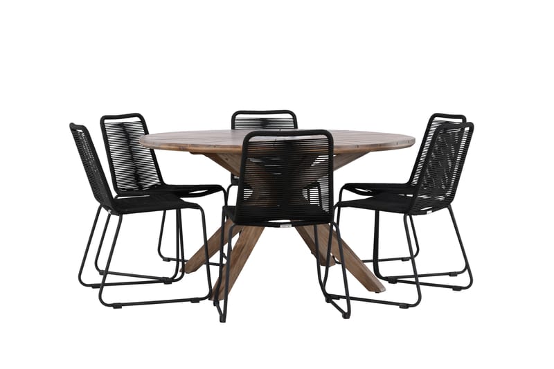 Rosario Matgrupp Utomhus + 6 Utestolar - Brun - Utemöbler - Utegrupp - Matgrupp utomhus