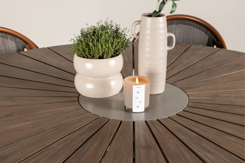 Rosario Matgrupp Utomhus 140 cm Rund med 6 Guarda Utestolar - Brun - Utemöbler - Utegrupp - Matgrupp utomhus