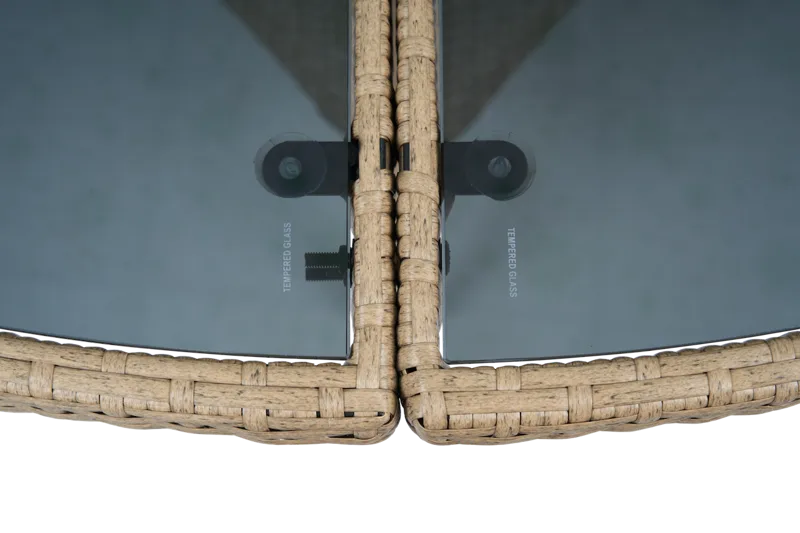 Rund matgrupp 8 stolar i beige – Tylösand - Utemöbler - Utegrupp - Matgrupp utomhus