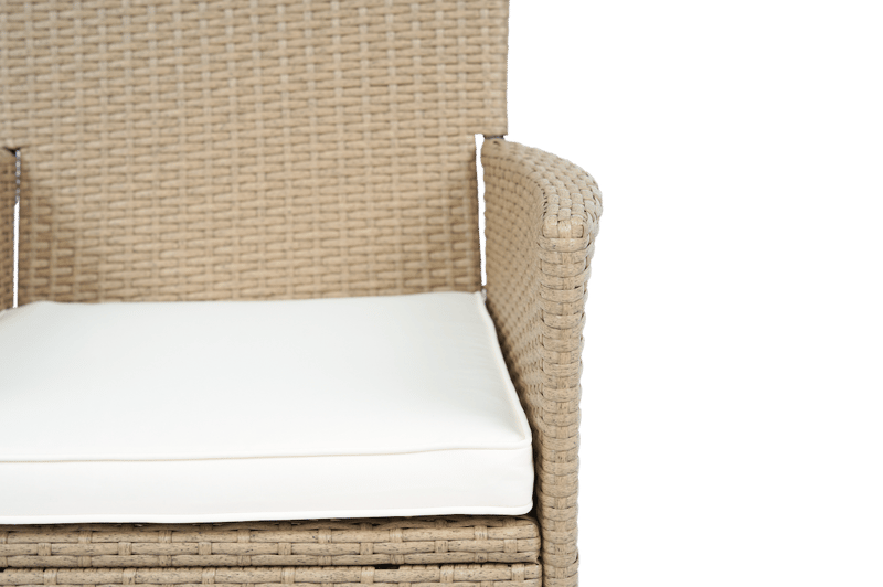 Rund matgrupp 8 stolar i beige – Tylösand - Utemöbler - Utegrupp - Matgrupp utomhus