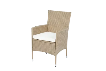 Rund matgrupp | Bord Ø100 cm & 4 stolar med dynor | Tylösand – Beige - Utemöbler - Utegrupp - Matgrupp utomhus