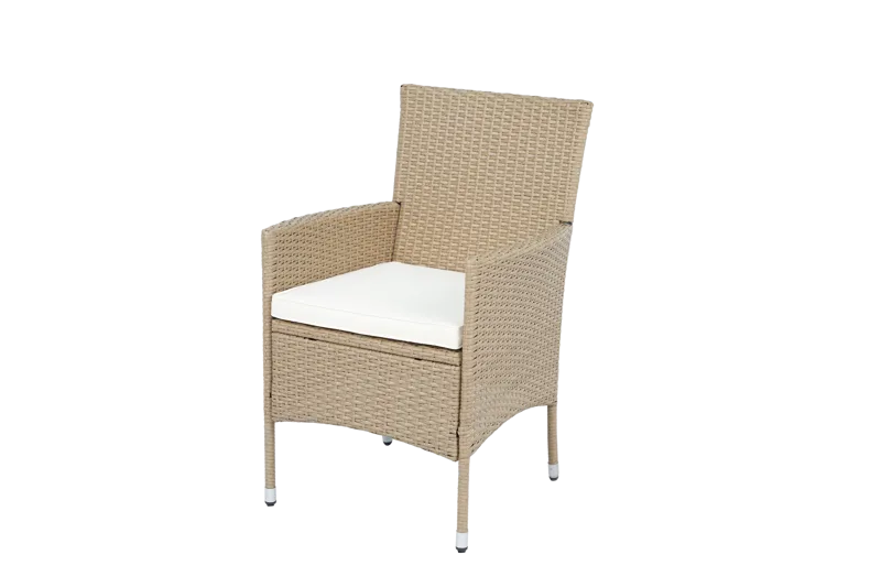 Rund matgrupp | Bord Ø100 cm & 4 stolar med dynor | Tylösand – Beige - Utemöbler - Utegrupp - Matgrupp utomhus