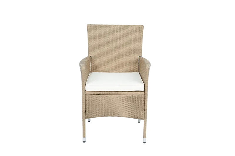 Rund matgrupp | Bord Ø100 cm & 4 stolar med dynor | Tylösand – Beige - Utemöbler - Utegrupp - Matgrupp utomhus