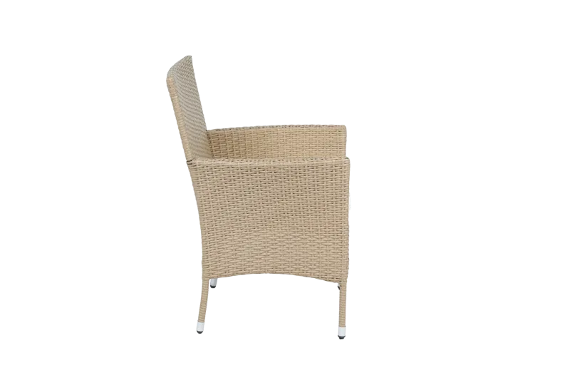 Rund matgrupp | Bord Ø100 cm & 4 stolar med dynor | Tylösand – Beige - Utemöbler - Utegrupp - Matgrupp utomhus