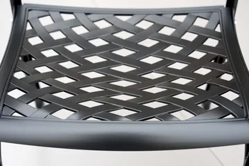 Rund matgrupp i aluminium för utomhusbruk | Ø130 cm | 6 stolar | Svart - Utemöbler - Utegrupp - Matgrupp utomhus