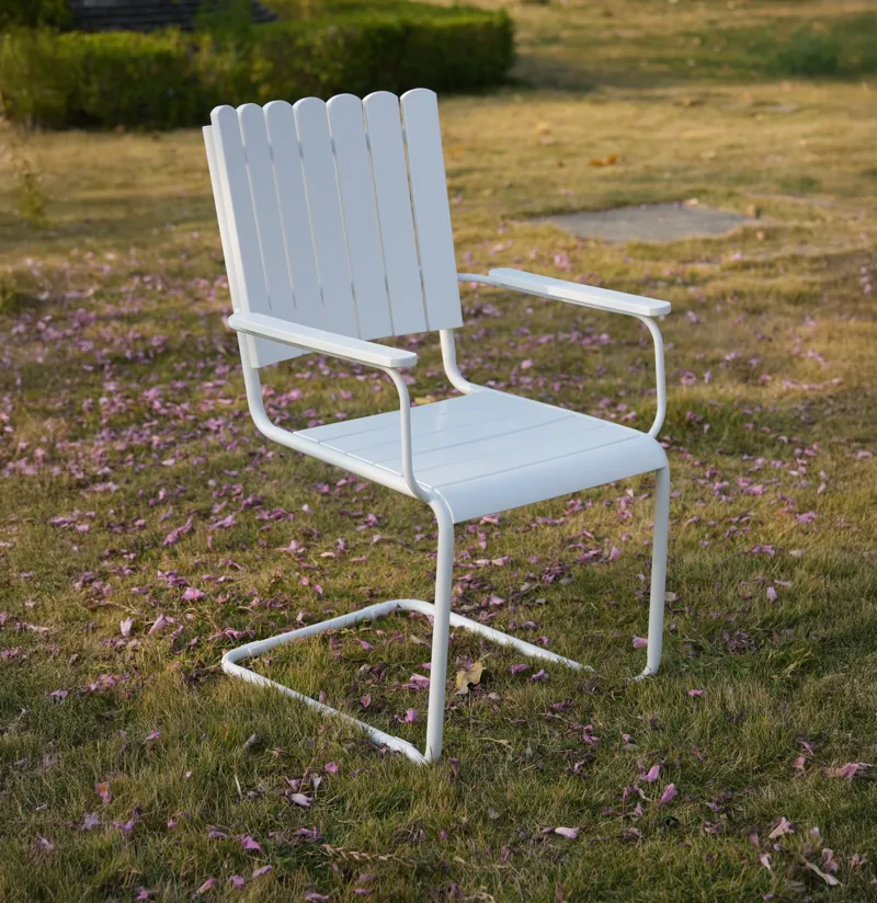 Rund matgrupp utomhus 6 stolar | Ø135 cm | Vit – Glänta - Utemöbler - Utegrupp - Matgrupp utomhus