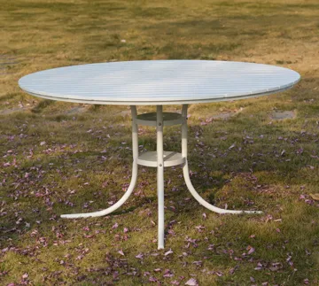 Rund matgrupp utomhus 6 stolar | Ø135 cm | Vit – Glänta - Utemöbler - Utegrupp - Matgrupp utomhus