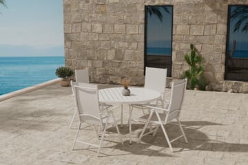 Runt matbord Giardini 120 cm Utomhus med 4 Break Karmstol - Utemöbler - Utegrupp - Matgrupp utomhus