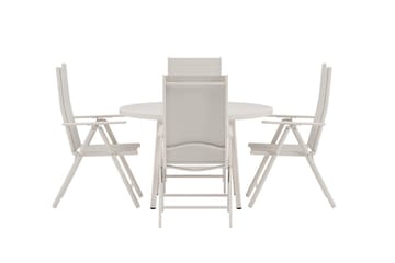 Runt matbord Giardini 120 cm Utomhus med 4 Break Karmstol - Utemöbler - Utegrupp - Matgrupp utomhus
