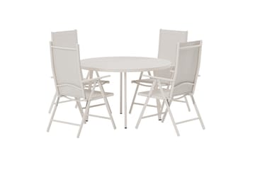 Runt matbord Giardini 120 cm Utomhus med 4 Break Karmstol - Utemöbler - Utegrupp - Matgrupp utomhus