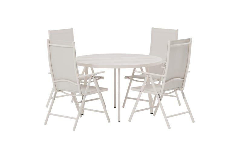 Runt matbord Giardini 120 cm Utomhus med 4 Break Karmstol - Utemöbler - Utegrupp - Matgrupp utomhus