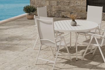 Runt matbord Giardini 120 cm Utomhus med 4 Break Karmstol - Utemöbler - Utegrupp - Matgrupp utomhus
