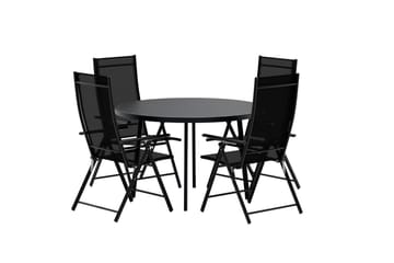 Runt matbord Giardini 120 cm Utomhus med 4 Levanzo Karmstol - Utemöbler - Utegrupp - Matgrupp utomhus