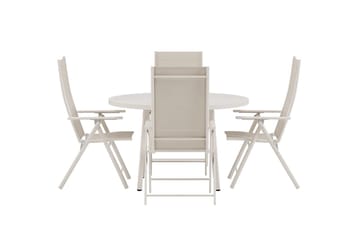 Runt matbord Giardini 120 cm Utomhus med 4 Levanzo Karmstol - Utemöbler - Utegrupp - Matgrupp utomhus