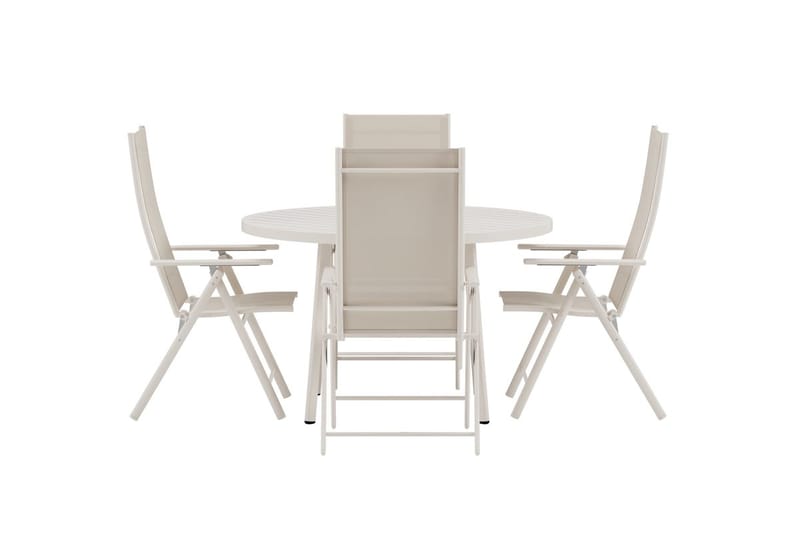 Runt matbord Giardini 120 cm Utomhus med 4 Levanzo Karmstol - Utemöbler - Utegrupp - Matgrupp utomhus