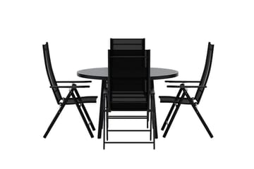 Runt matbord Giardini 120 cm Utomhus med 4 Levanzo Karmstol - Utemöbler - Utegrupp - Matgrupp utomhus