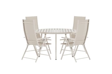 Runt matbord Giardini 120 cm Utomhus med 4 Levanzo Karmstol - Utemöbler - Utegrupp - Matgrupp utomhus