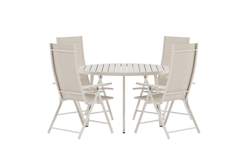 Runt matbord Giardini 120 cm Utomhus med 4 Levanzo Karmstol - Utemöbler - Utegrupp - Matgrupp utomhus