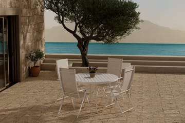 Runt matbord Giardini 120 cm Utomhus med 4 Levanzo Karmstol - Utemöbler - Utegrupp - Matgrupp utomhus