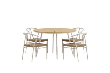 San Vito Matbord Utomhus 120 cm med 4 Matstol Alfons - Utemöbler - Utegrupp - Matgrupp utomhus