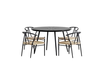 San Vito Matbord Utomhus 120 cm med 4 Matstol Alfons - Utemöbler - Utegrupp - Matgrupp utomhus