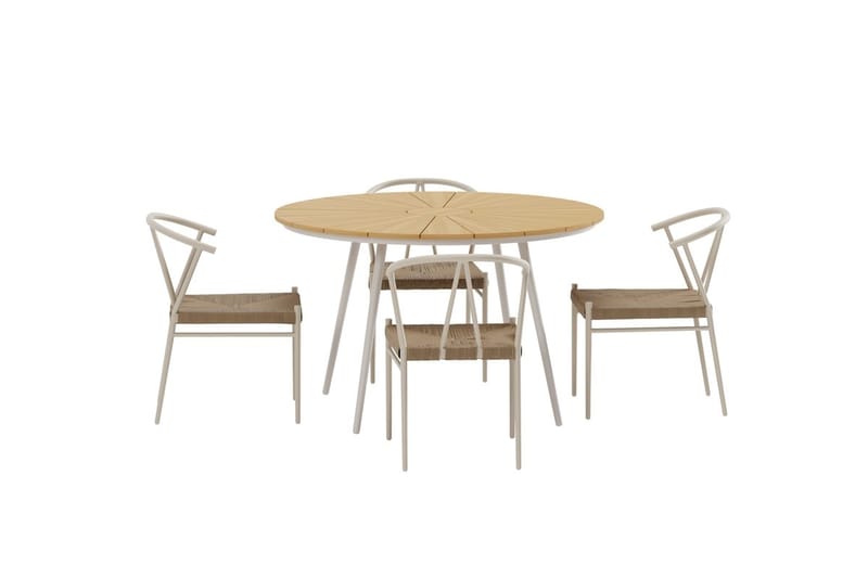 San Vito Matbord Utomhus 120 cm med 4 Matstol Alfons - Utemöbler - Utegrupp - Matgrupp utomhus