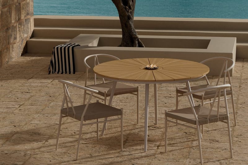San Vito Matbord Utomhus 120 cm med 4 Matstol Alfons - Utemöbler - Utegrupp - Matgrupp utomhus