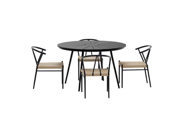 San Vito Matbord Utomhus 120 cm med 4 Matstol Alfons - Utemöbler - Utegrupp - Matgrupp utomhus