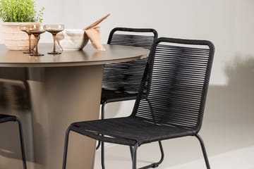 Santa Fe Matbord Utomhus med 4 Lindos Stapelstol Svart - Utemöbler - Utegrupp - Matgrupp utomhus