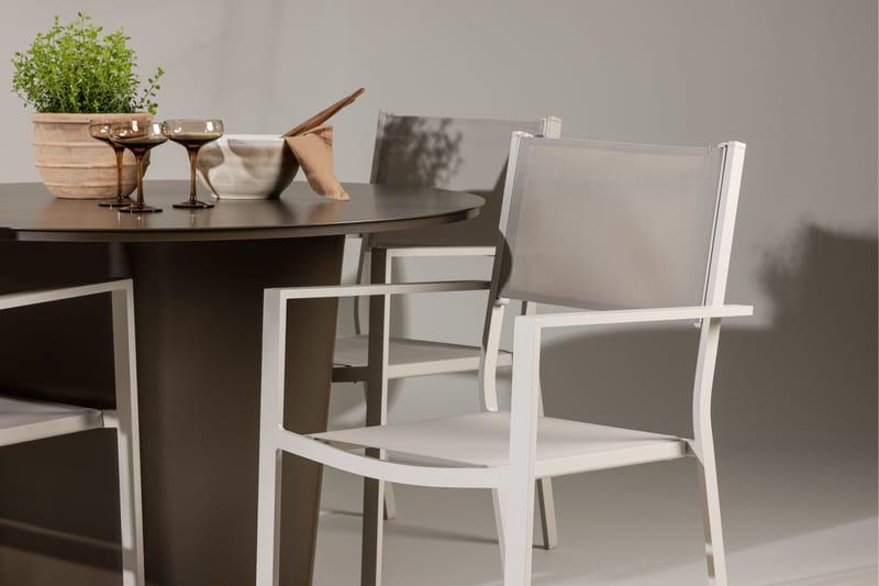 Santa Fe Matgrupp Utomhus Rund 120 cm + 4 st Copacabana Matstolar Beige/Brun - Utemöbler - Utegrupp - Matgrupp utomhus