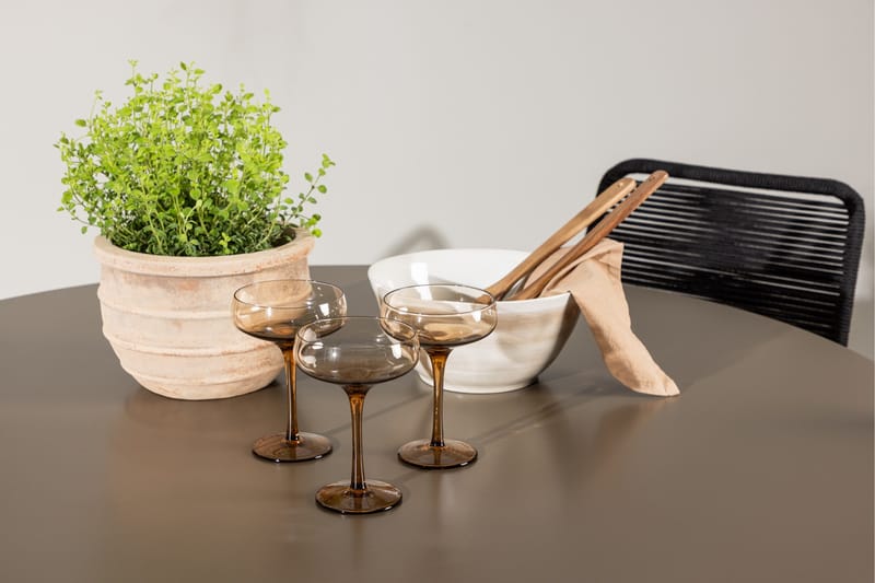 Santa Fe Matgrupp Utomhus Rund 120 cm + 4 st Hochanas Matstolar Svart/Brun - Utemöbler - Utegrupp - Matgrupp utomhus