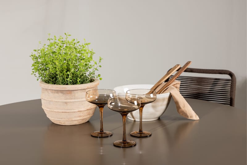 Santa Fe Matgrupp Utomhus Rund 120 cm + 4 st Lindos Matstolar Brun - Utemöbler - Utegrupp - Matgrupp utomhus