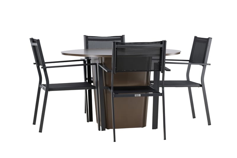 Santa Fe Matgrupp Utomhus + 4 Copacabana Utestolar - Brun - Utemöbler - Utegrupp - Matgrupp utomhus