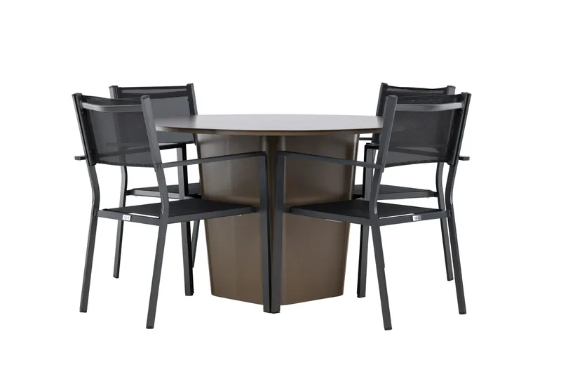 Santa Fe Matgrupp Utomhus + 4 Copacabana Utestolar - Brun - Utemöbler - Utegrupp - Matgrupp utomhus